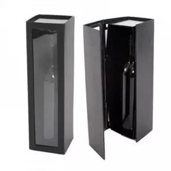 Quality bespoke champagne packaging box whisky paper box with window spirit gift box wholesale