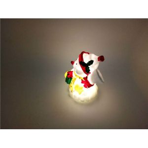 High Quality Wireless Christmas LED Decoration Mini Light up Snowman Plastic Toy