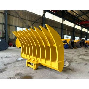 Orange Color Excavator Rake Bucket Tilting For Dozer Digger CE Approval