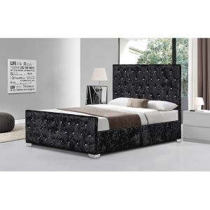 BSCI Upholstered Bed Frame With Diamond Headboard European Style Customized