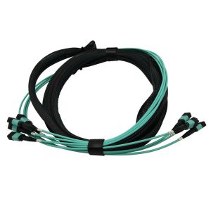 24 Core MPO MTP OM4 5.5MM Double Sheath Trunk Cable With 30cm Tail