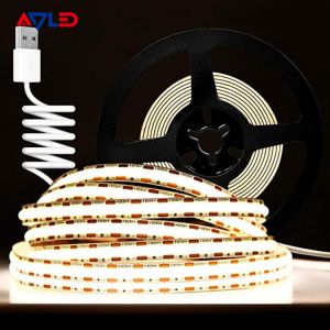 DC5V Double Layer 2oz PCB 320led/M COB Led Strip Light IP20/IP67 With 3000K