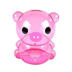 China Custom Pink Plastic Transparent Piggy Bank Money Box on sale