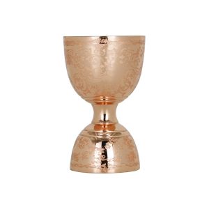 Copper Plated Stainless Steel Barware Bell Jigger Measurements Etch Design