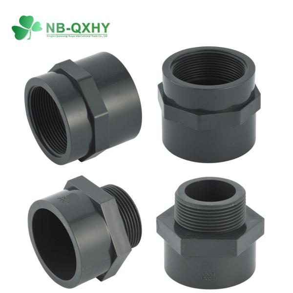 Quality Flexible 20mm to 110mm DIN PVC Pipe Fitting Pn16 Pipe and Fitting Female Male Adapter wholesale