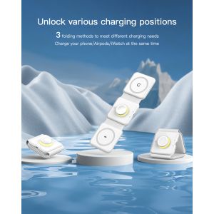 3 In 1 Magnetic Wireless Charging Night Light 121g Fast Charger 15W