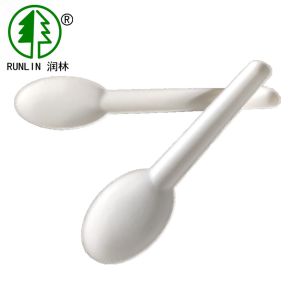 China 6in Biodegradable Mini Dessert Spoons Disposable Individually Wrapped Compostable Cutlery on sale