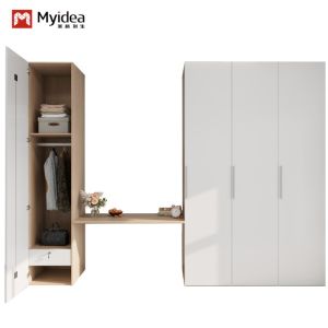 China Contemporary customization Bedroom Furniture Modern Simple Design Metal Wardrobe With Hanging Rod Ample Storage Spaces Middle Desk Living Room on sale