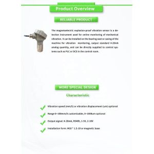 VIBRATION SENSOR UNIVO UBZD6000 PLC/DCS for Online Monitoring of Mechanical