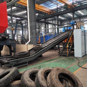 Heavy Duty Tire Shredder Machine with SKD11 Blade and 22 Power for Waste Tire