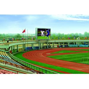 High Brightness 346 Pixel 2R1G1B Aluminum Or Iron Perimeter Led Display Screen