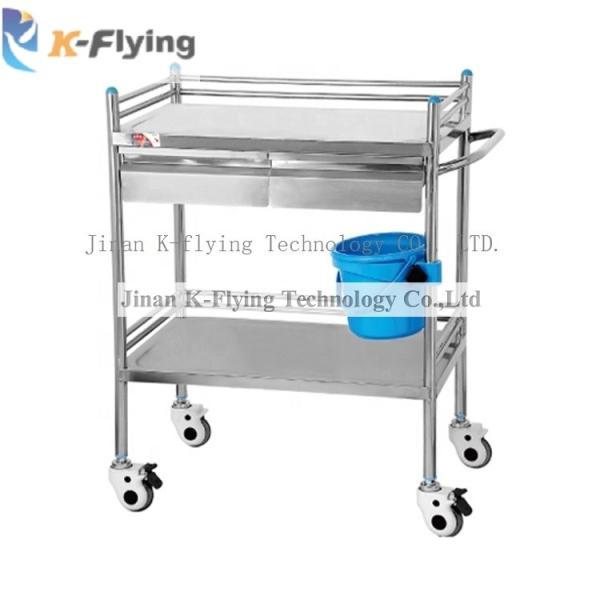 Quality 201 SS Hospital Delivery Medical Crash Cart With Two Drawers wholesale