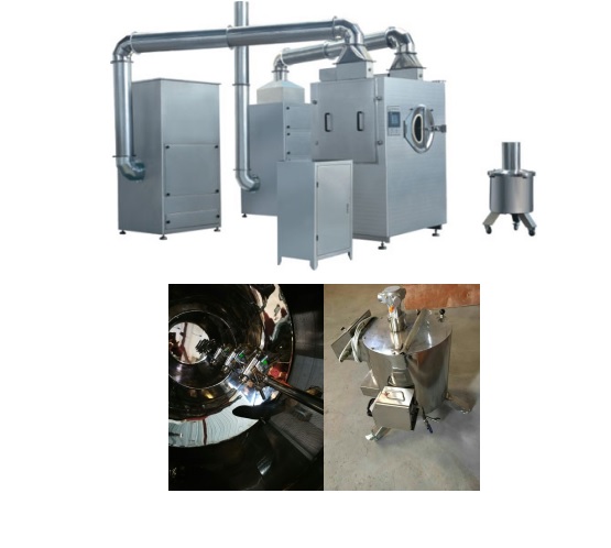 Fully Enclosed Stainless Steel Sugarcoating Tablet Film Coating Machine GMP Standard 150kg