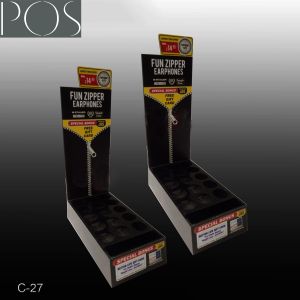 Acrylic counter top display with hooks for hanging on the table