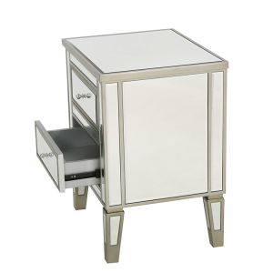 P2 MDF Mirror Effect Bedside Tables
