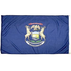 3x5 Ft State Of Michigan Flag Outdoor Heavy Duty Dupont Nylon US Flags Water