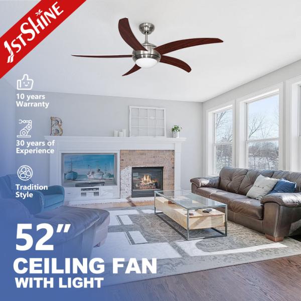 Modern Style 5-Blade MDF Ceiling Fan with LED Lights and Remote Control from