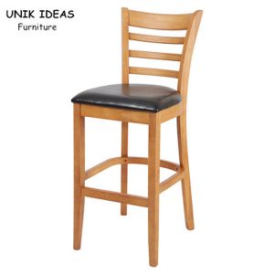 China Wooden Cafe Bar Stools With Backs Retro Industrial 65cm 25.59 on sale