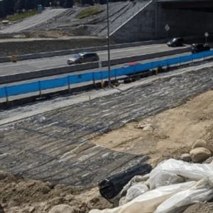 High tensile strength and Small elongation Fiberglass geogrid for Roadbed