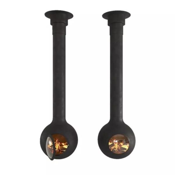 Quality Morden Central Ceiling Mounted Floating Suspended Globe Wood Fireplace wholesale
