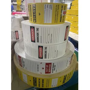 Custom Printed Logo Plastic Safety Tag with 3-1/8*5-5/8inch Size and 50LB