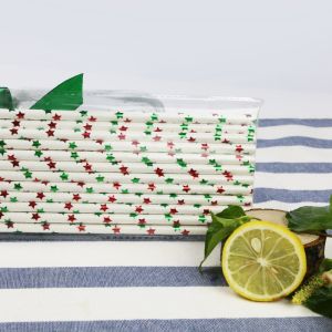 Custom Bendable Drinking Biodegradable Paper Straws Green Gold Foil Color