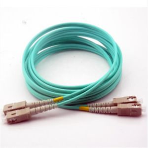 OM3 50/125 Fiber Optic Patch Cord , Multimode SC To Lc Fiber Jumper Low Loss