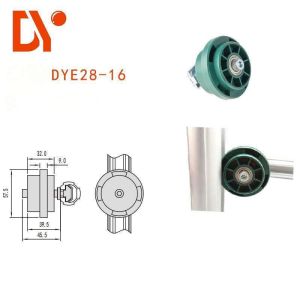 DYE28-16 Aluminum Tube Convex Guide Wheel for OD 28mm Aluminum Lean Pipe