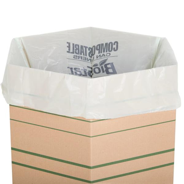 Quality 33 Gallon 33" X 39" Compostable Trash Can Liners 1 Mil LDPE Material White Colour wholesale