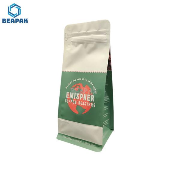 Quality k Flat Bottom Pouch Plastic Coffee Packaging Bag With Valve wholesale