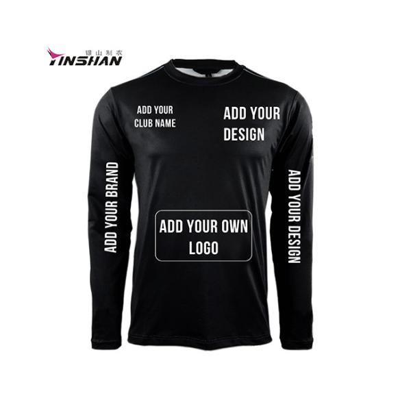 Quality Long Sleeve Cotton/Polyester Black Custom T Shirts for Breathable Pit Crew Sportswear wholesale