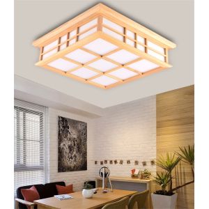 Ceiling Lights Japanese Style Tatami Lamp LED Wooden Ceiling Lighting Dining