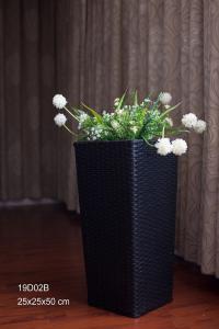Cheap Home and garden Square Plastic woven flower pot and plant pots stand flower shelf cement flower pots for sale