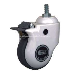 Cheap 5&quot; 120kg Threaded Brake TPU Medical Caster E5745-77 Grey Color for Caster Application for sale