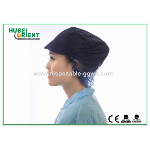 PP Single Snood Cap Disposable Non-woven Head Cap with Peak and Hairnet