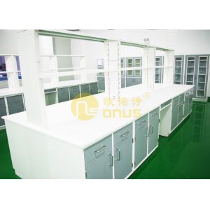 White color university laboratory work benches with monolithic technology