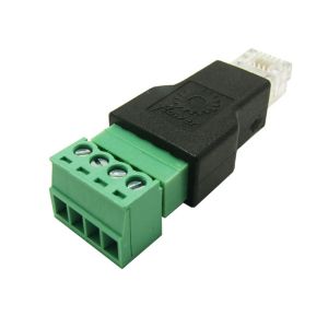 RJ11 6P4C Male Connector Modular Plugs to 4 Pin Screw Terminal Blocks Adapter
