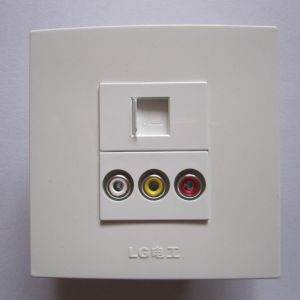 Brand New RJ45 + 3AV Audio And Video Socket Panel Easy Install Wall Plug For