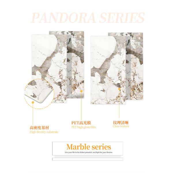 Factory Direct Sales 1.22*2.44 M PET High Gloss Marble Bamboo Charcoal Wall Panel