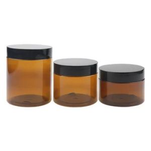 China Amber Color Plastic Cosmetic Jar Non Leaking For 100ml Cream on sale
