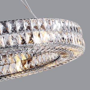 50*13cm Residential K9 Flush Mount Circular Crystal Pendant Light