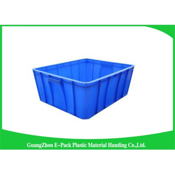Big Capacity Plastic Stackable Containers Warehousing Transportation Blue