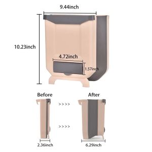 Collapsible Hang Small Plastic Garbage Can 2.4 Gallon Foldable Waste Bin for