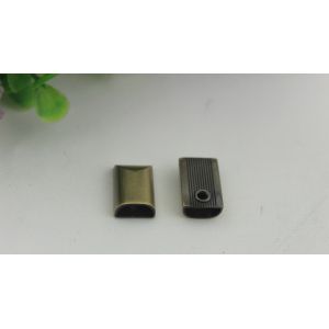 Handbag gold zinc alloy metal cord end clips and stopper with screws