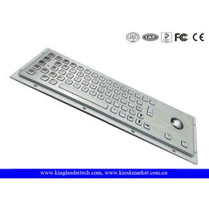 Cheap Ruggedized Panel Mount Metal Keyboard With Trackball / Stainless Steel Keyboard for sale