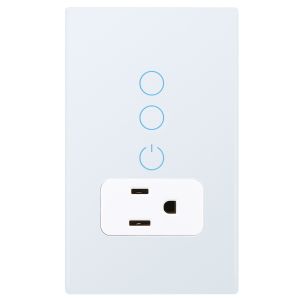 Glass Touch WiFi Switch And 2 Gang WiFi Socket For Smart Home Control