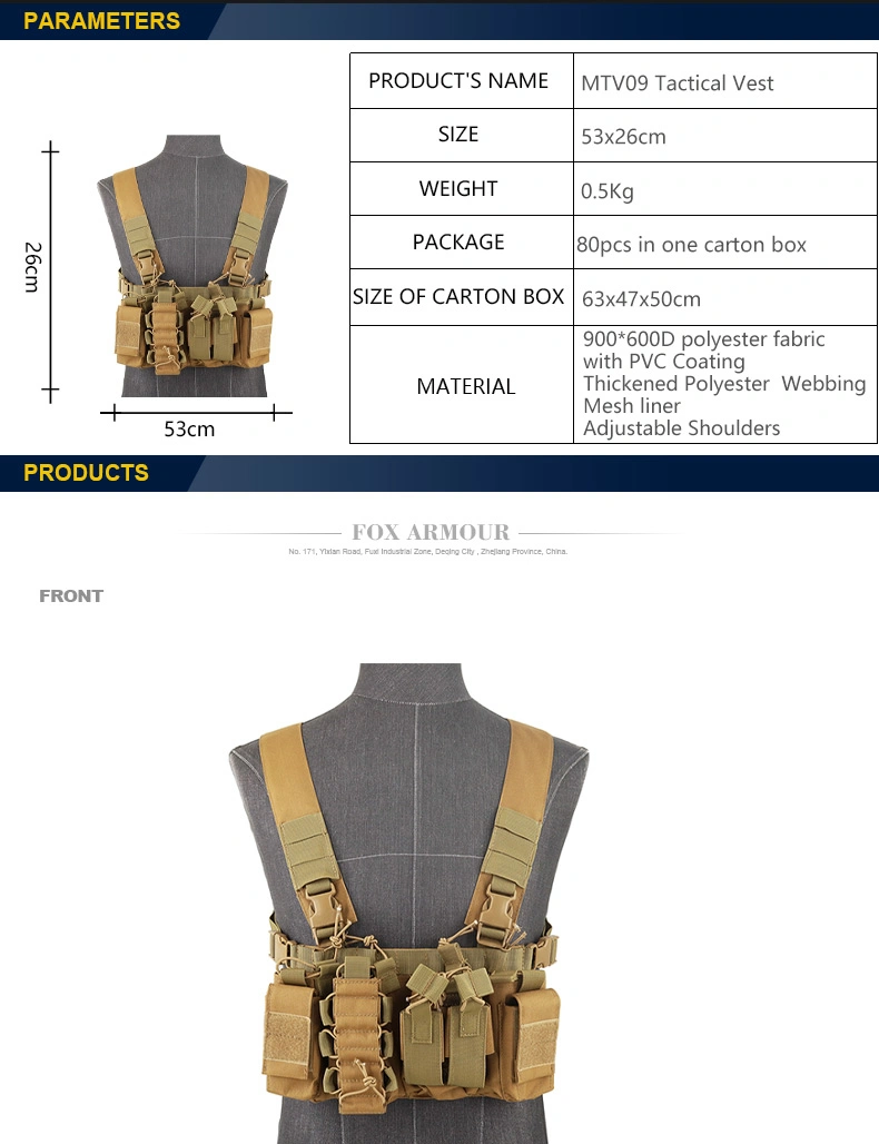 High Quality Adjustable Tactical Vest for Outdoor Training