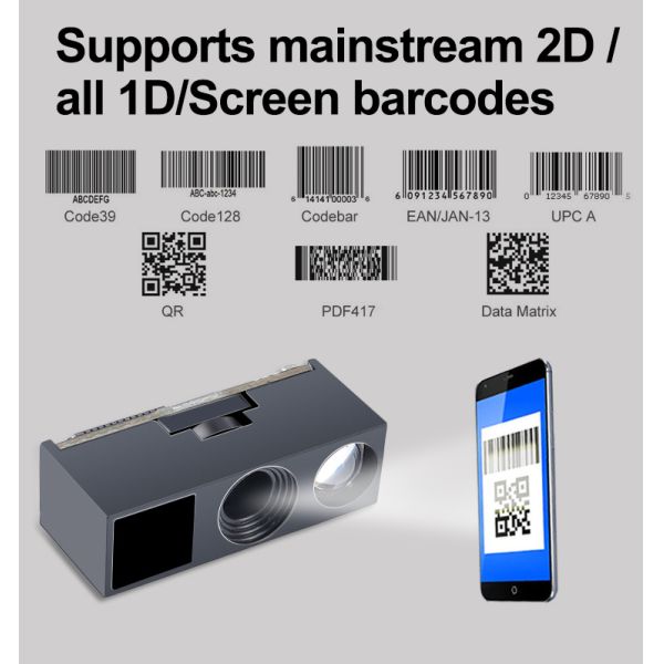 Compact QR Code Scanner with High-Precision QR Code Engine 2D Barcode Reader for Business