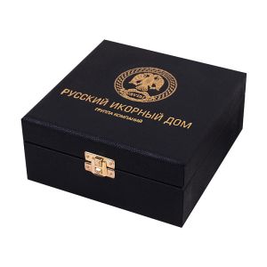 Leather MDF Cardboard Caviar Gift Box With Foam Insert Moisture Resistant