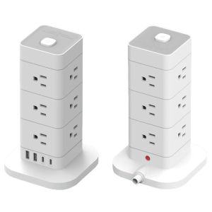 16awg*3 Travel USB Power Tower Desktop Charger Station With Switch Control and 1